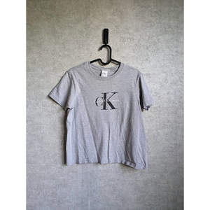 Vintage Calvin Klein Logo T Shirt Gray Women’s Sz Large Made‎ USA